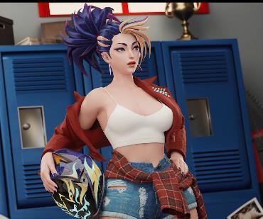 AANiX3D原创作品集：动漫游戏人物，4K3D画质，黑白版本可选