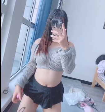 女仆风连体渔网灰毛衣，5V2.5G原版水印狍狍